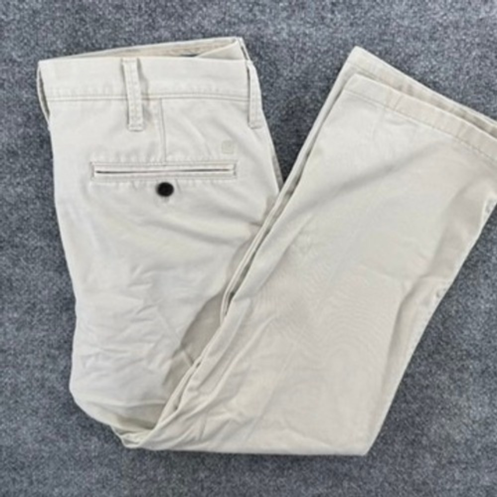 Life Khaki by Haggar Pants 34x29 Chino Straight Leg Cotton Blend Beige Casual